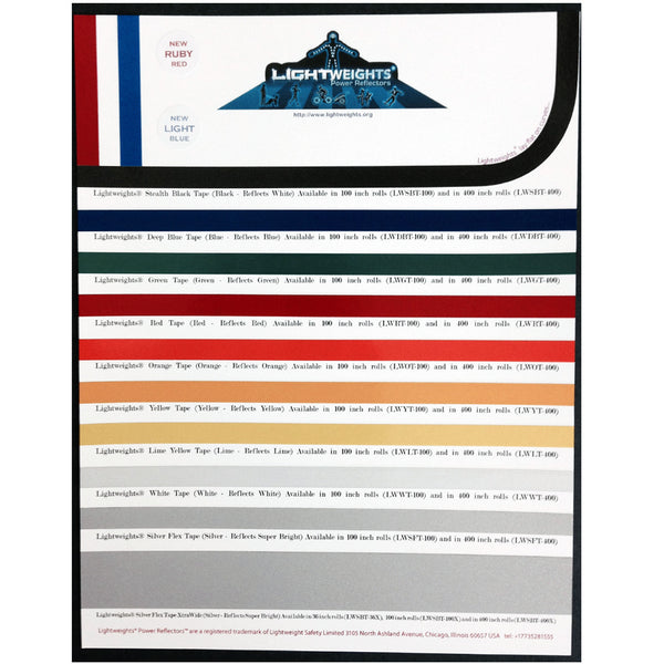 Lightweights Presenter Card Colored and Silver Flex Tapes